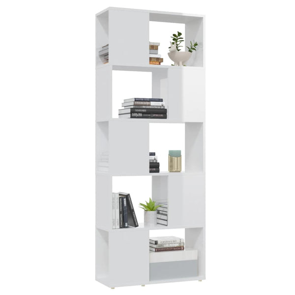 Hochglanz Bücherregal Raumteiler Weiß 60x155 cm