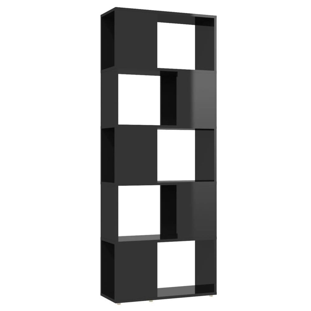 Hochglanz Bücherregal Raumteiler Schwarz 60x155 cm