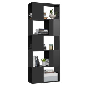 Hochglanz Bücherregal Raumteiler Schwarz 60x155 cm