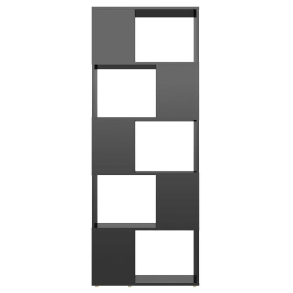Hochglanz Bücherregal Raumteiler Schwarz 60x155 cm
