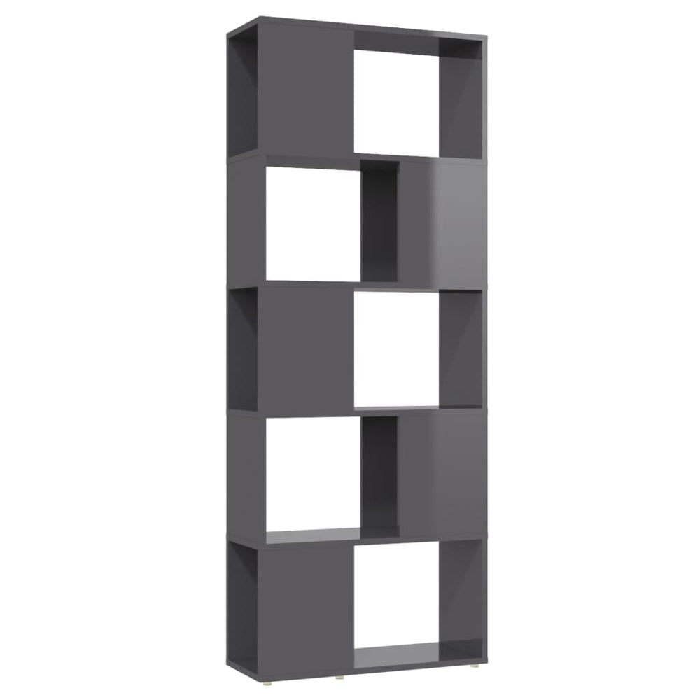 Hochglanz Bücherregal Raumteiler Grau 60x155 cm