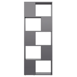 Hochglanz Bücherregal Raumteiler Grau 60x155 cm