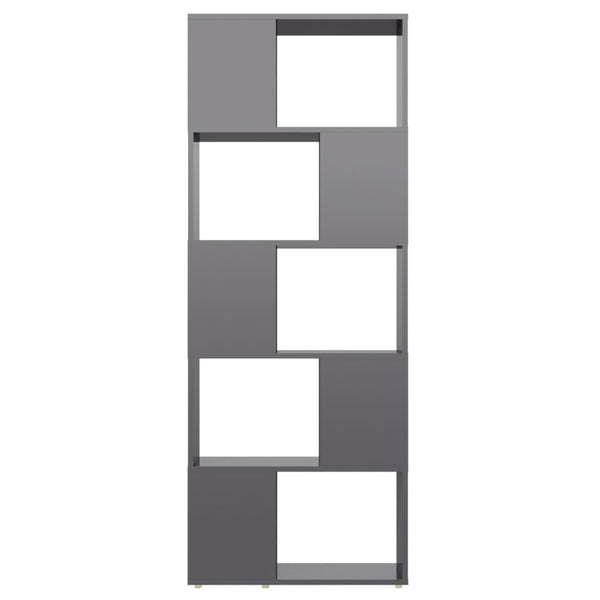 Hochglanz Bücherregal Raumteiler Grau 60x155 cm
