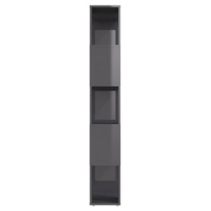 Hochglanz Bücherregal Raumteiler Grau 60x155 cm