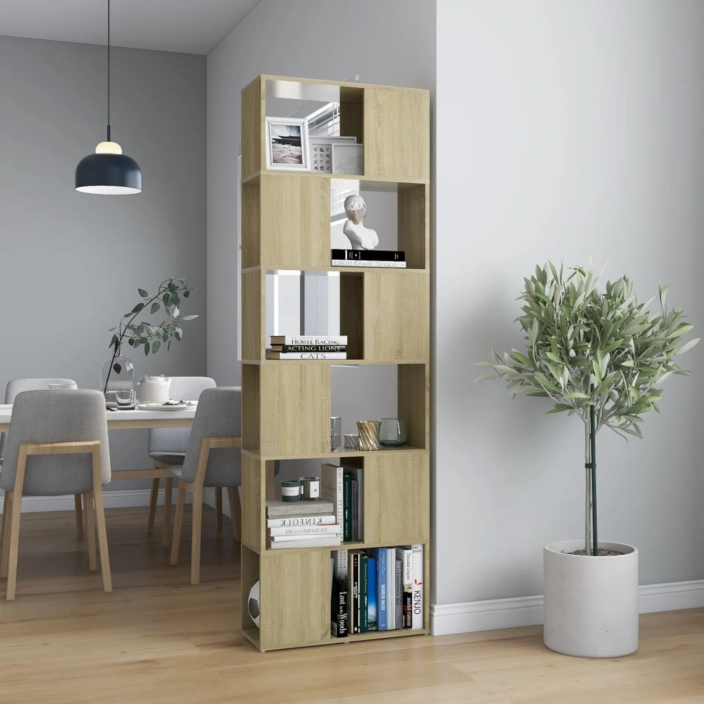 Sonoma Eiche Bücherregal Raumteiler 186 cm