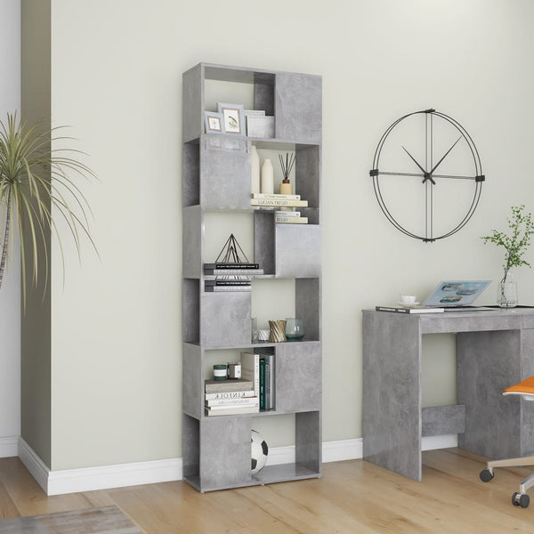 Betongraues Bücherregal Raumteiler 186 cm