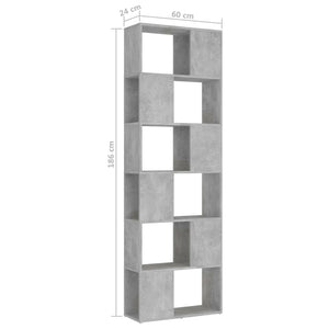 Betongraues Bücherregal Raumteiler 186 cm