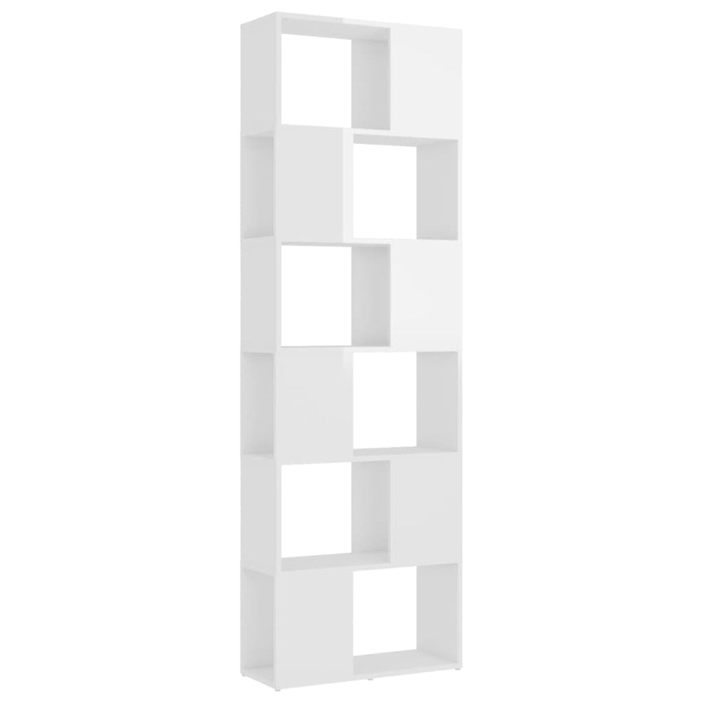Hochglanz Bücherregal Raumteiler Weiß 60x24x186cm