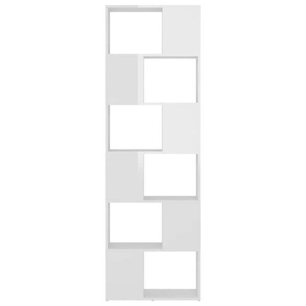 Hochglanz Bücherregal Raumteiler Weiß 60x24x186cm