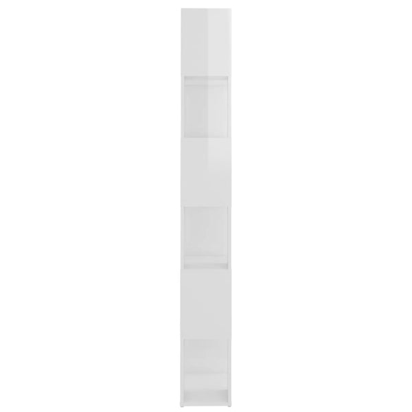 Hochglanz Bücherregal Raumteiler Weiß 60x24x186cm
