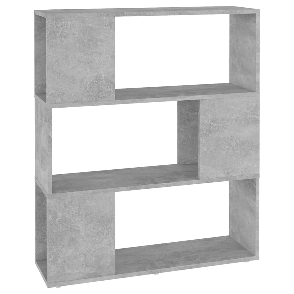 Betongraues Bücherregal/Raumteiler, 80x94 cm