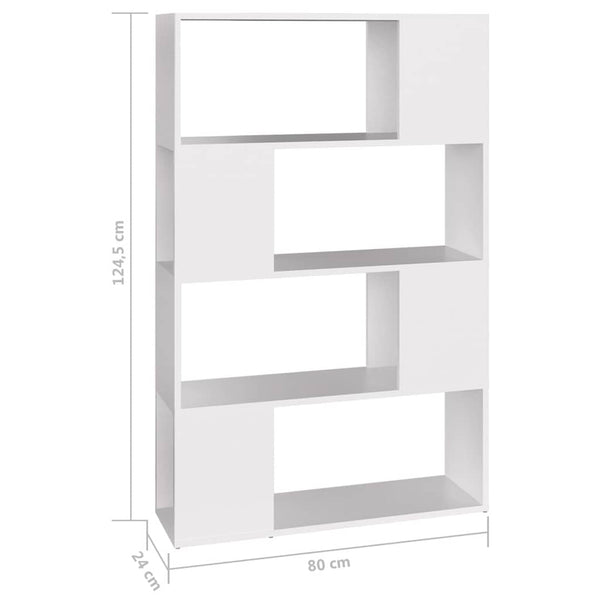Weißes Bücherregal Raumteiler 80x124,5 cm