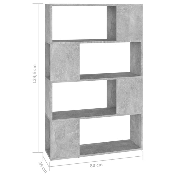 Betongraues Bücherregal / Raumteiler 80cm
