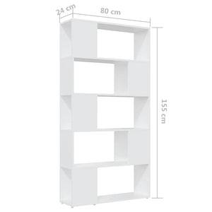 Weißes Bücherregal Raumteiler 80x155 cm