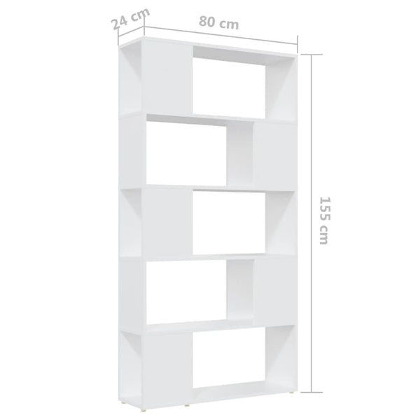 Weißes Bücherregal Raumteiler 80x155 cm