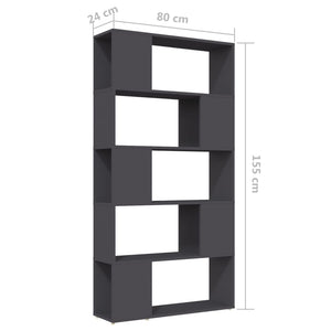 Graues Bücherregal Raumteiler 80x155 cm