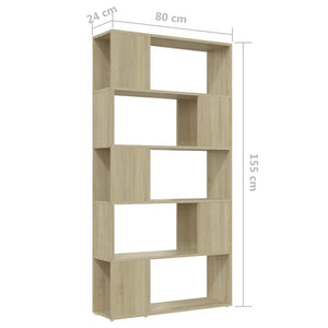 Sonoma Eiche Bücherregal Raumteiler 80x155 cm