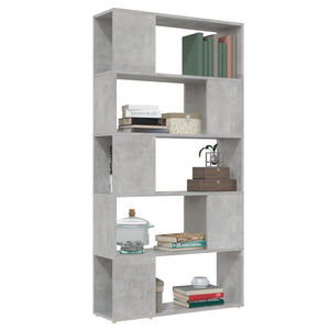 Betongraues Bücherregal Raumteiler 80x24x155 cm