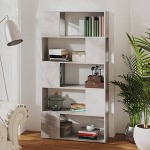 Betongraues Bücherregal Raumteiler 80x24x155 cm