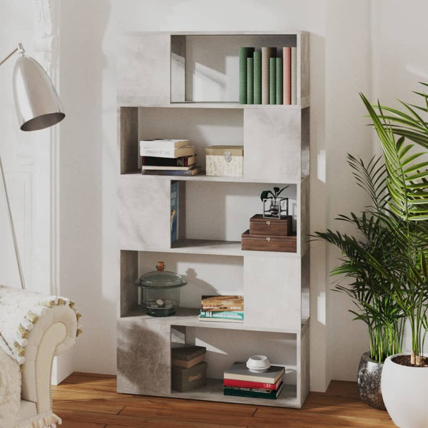 Betongraues Bücherregal Raumteiler 80x24x155 cm