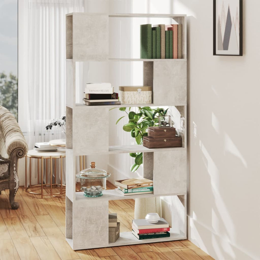 Betongraues Bücherregal Raumteiler 80x24x155 cm