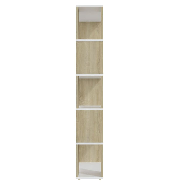 Weißes Bücherregal Raumteiler Sonoma-Eiche 80x155 cm