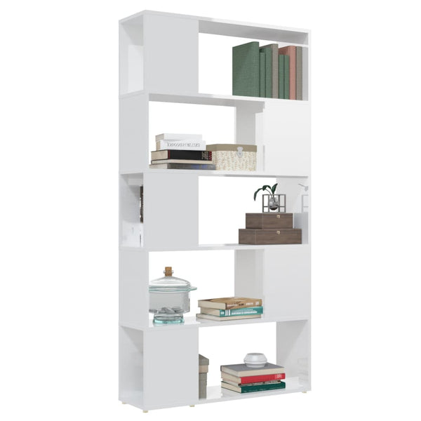 Hochglanz Bücherregal Raumteiler Weiß