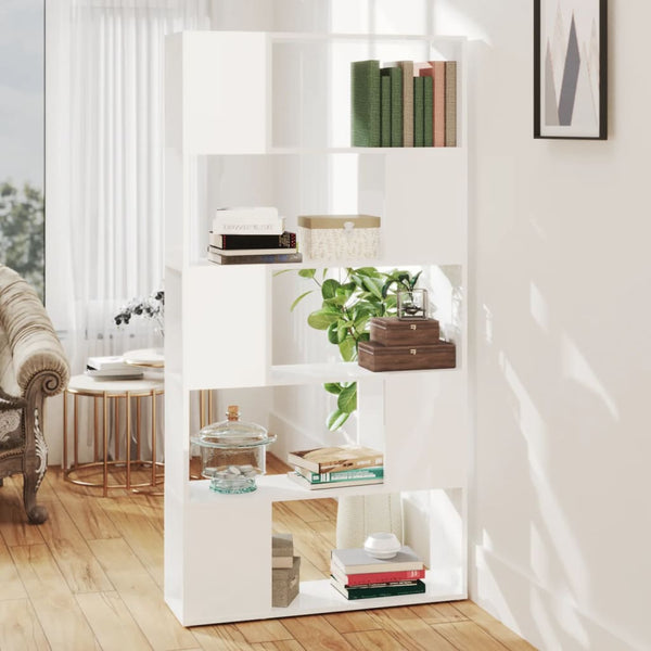 Hochglanz Bücherregal Raumteiler Weiß