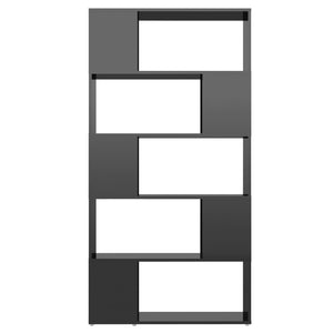 Hochglanz Bücherregal Raumteiler Schwarz 80x24x155cm