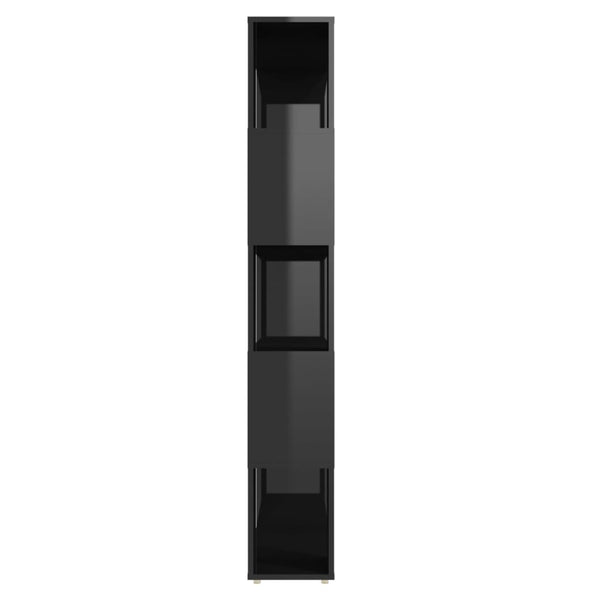 Hochglanz Bücherregal Raumteiler Schwarz 80x24x155cm