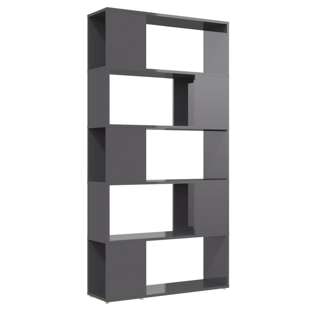 Hochglanz Bücherregal Raumteiler Grau 80x155cm