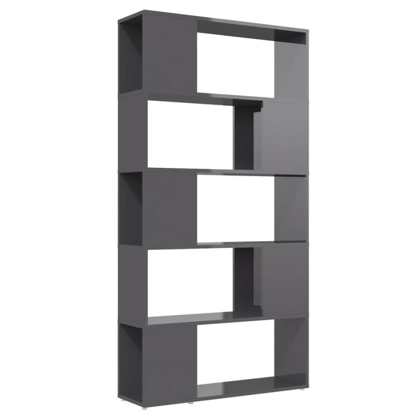 Hochglanz Bücherregal Raumteiler Grau 80x155cm
