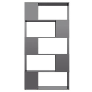 Hochglanz Bücherregal Raumteiler Grau 80x155cm