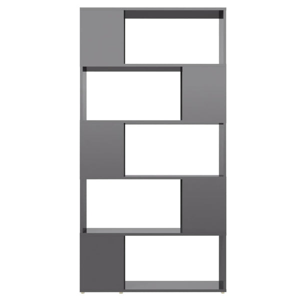 Hochglanz Bücherregal Raumteiler Grau 80x155cm