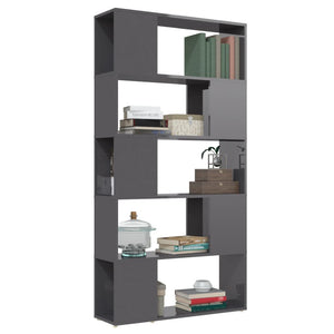 Hochglanz Bücherregal Raumteiler Grau 80x155cm
