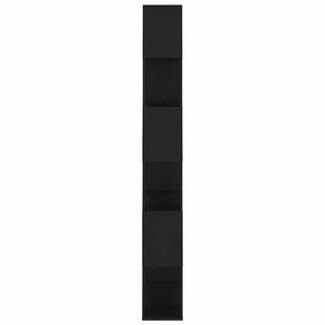 Schwarzes Bücherregal Raumteiler 80x24x186 cm
