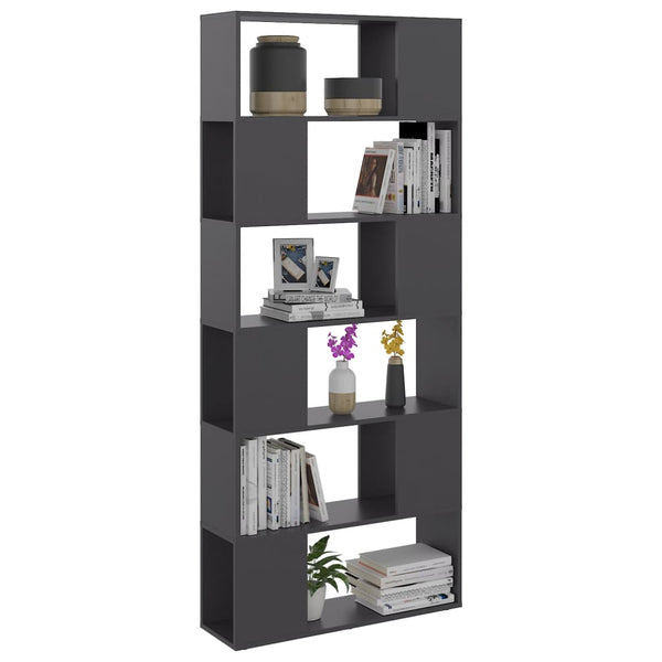 Graues Bücherregal Raumteiler 80x24x186 cm