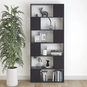 Graues Bücherregal Raumteiler 80x24x186 cm