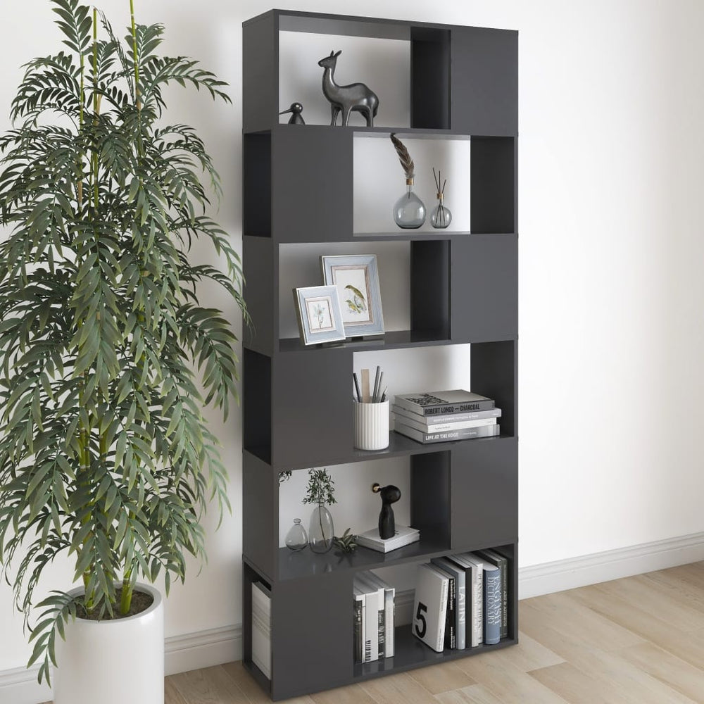Graues Bücherregal Raumteiler 80x24x186 cm