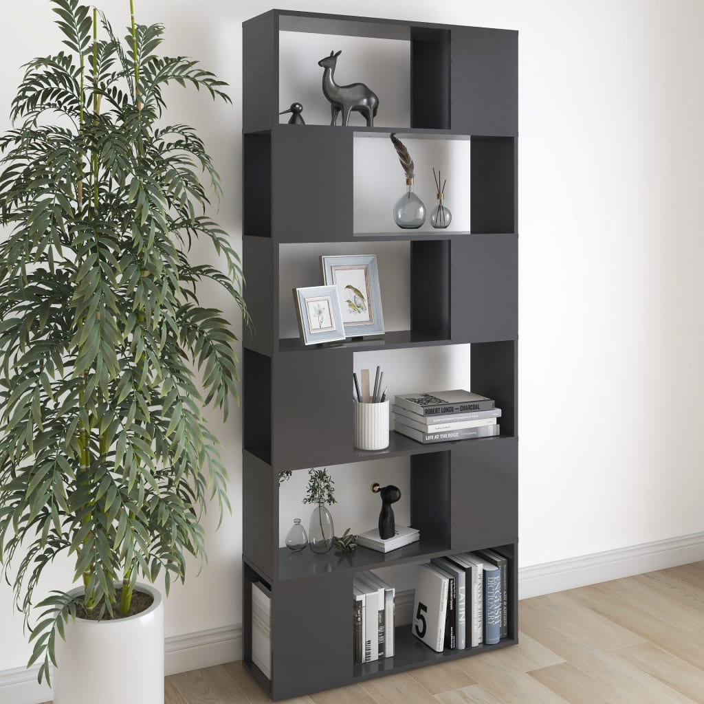 Graues Bücherregal Raumteiler 80x24x186 cm
