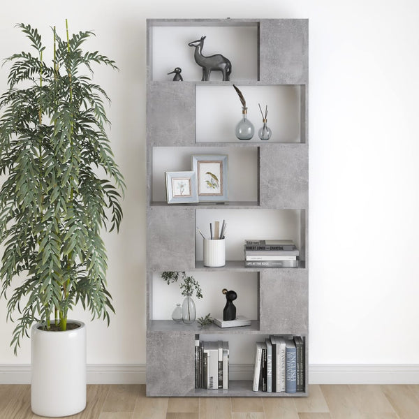 Betongraues Bücherregal Raumteiler 80x186 cm