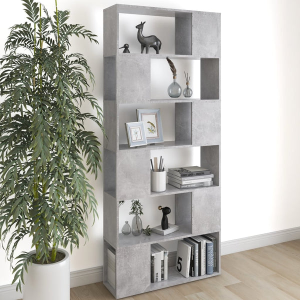 Betongraues Bücherregal Raumteiler 80x186 cm