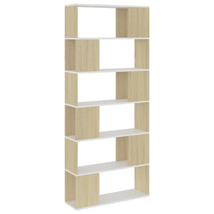 Bücherregal Raumteiler Weiß Sonoma Eiche 186cm