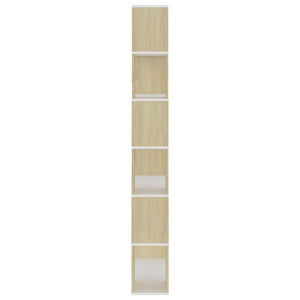 Bücherregal Raumteiler Weiß Sonoma Eiche 186cm