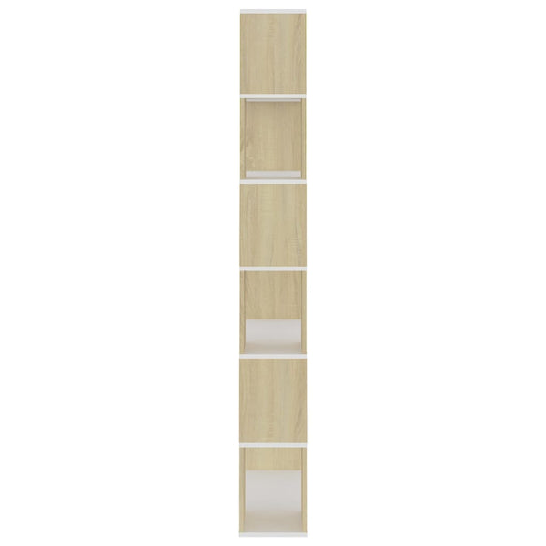 Bücherregal Raumteiler Weiß Sonoma Eiche 186cm