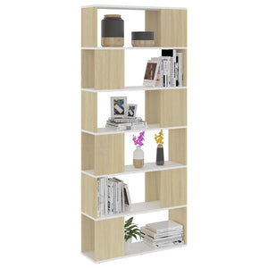 Bücherregal Raumteiler Weiß Sonoma Eiche 186cm