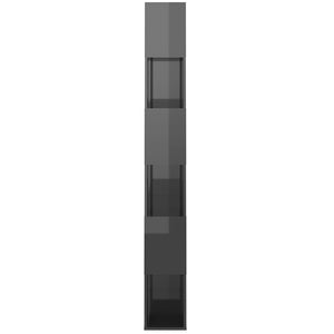 Hochglanz Bücherregal Raumteiler Grau 80x186cm