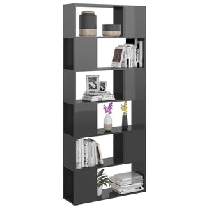 Hochglanz Bücherregal Raumteiler Grau 80x186cm
