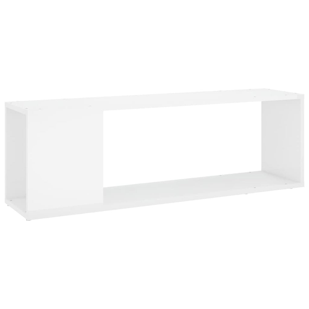 vidaXL Meuble TV blanc brillant 100x24x32 cm Aggloméré