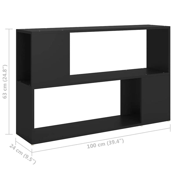 Schwarzes Bücherregal 100x24x63 cm